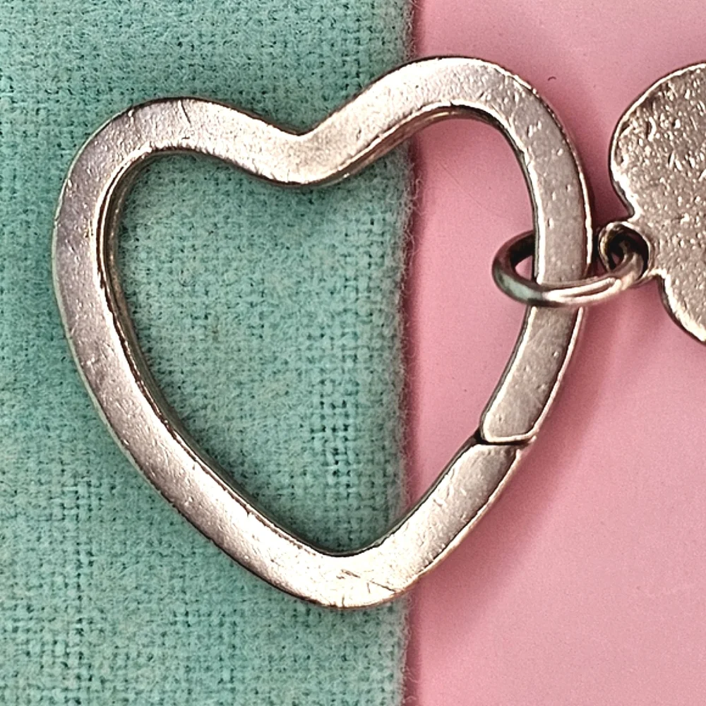 💖 Tiffany & Co. Sterling Silver 925 Heart Key Ring & Vintage Heart Charm 💖